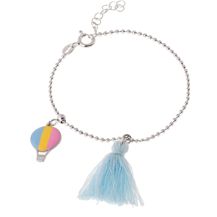 Lasten hopearannekoru sininen