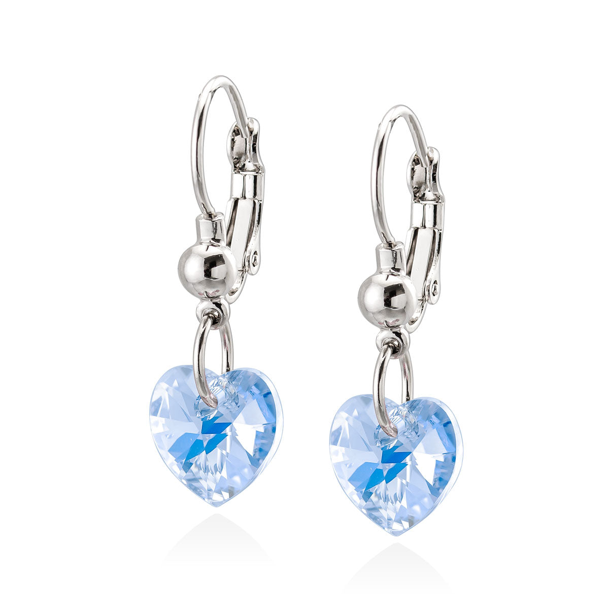 Swarovski korvakorut sydän vaaleansininen