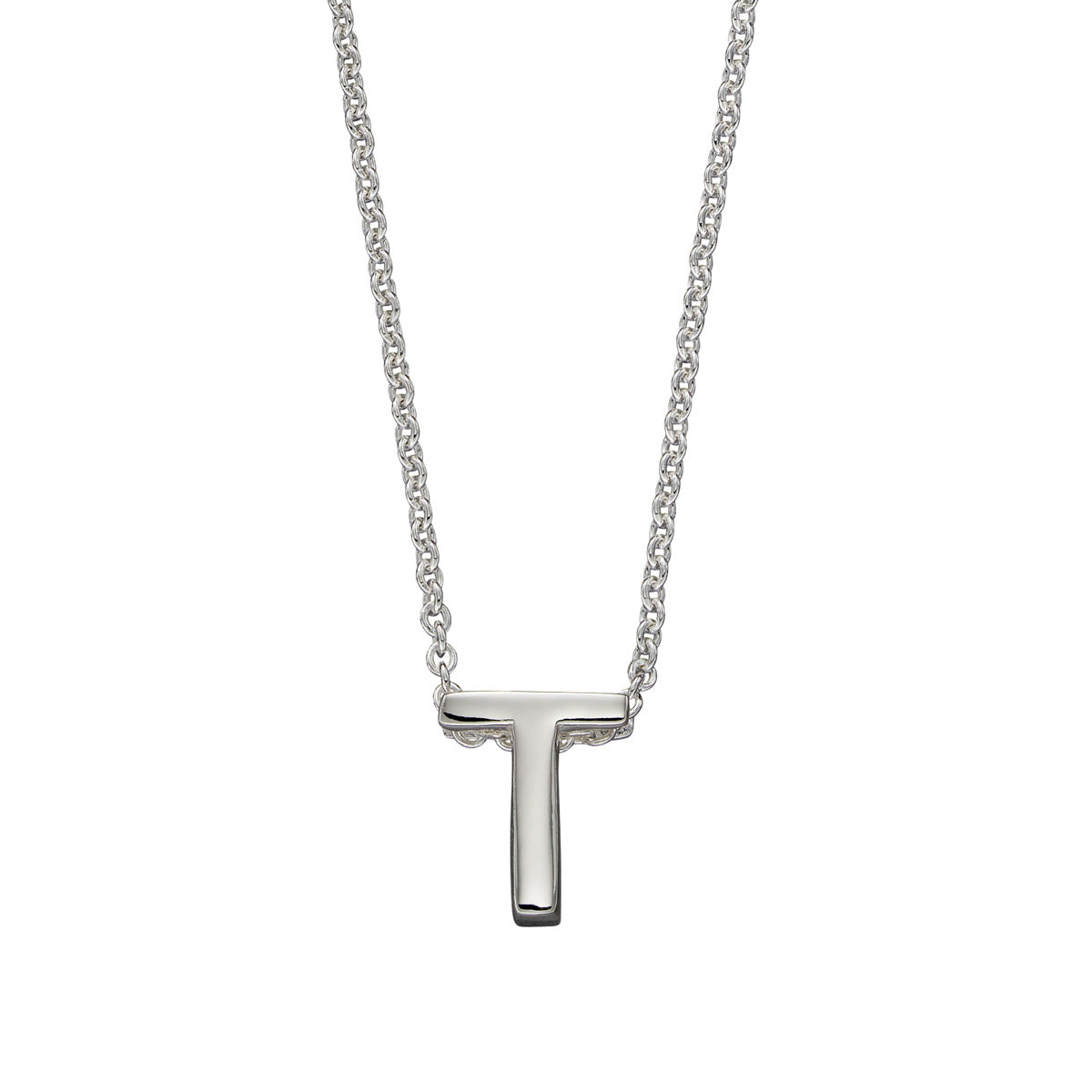 Hopeinen kirjain kaulakoru A-Y