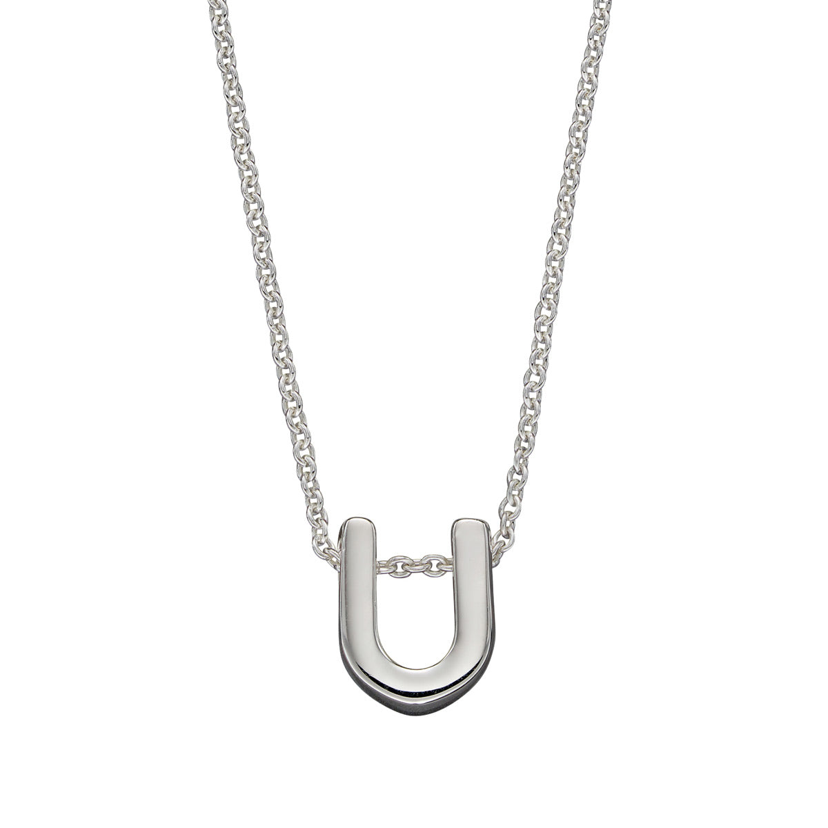 Hopeinen kirjain kaulakoru A-Y