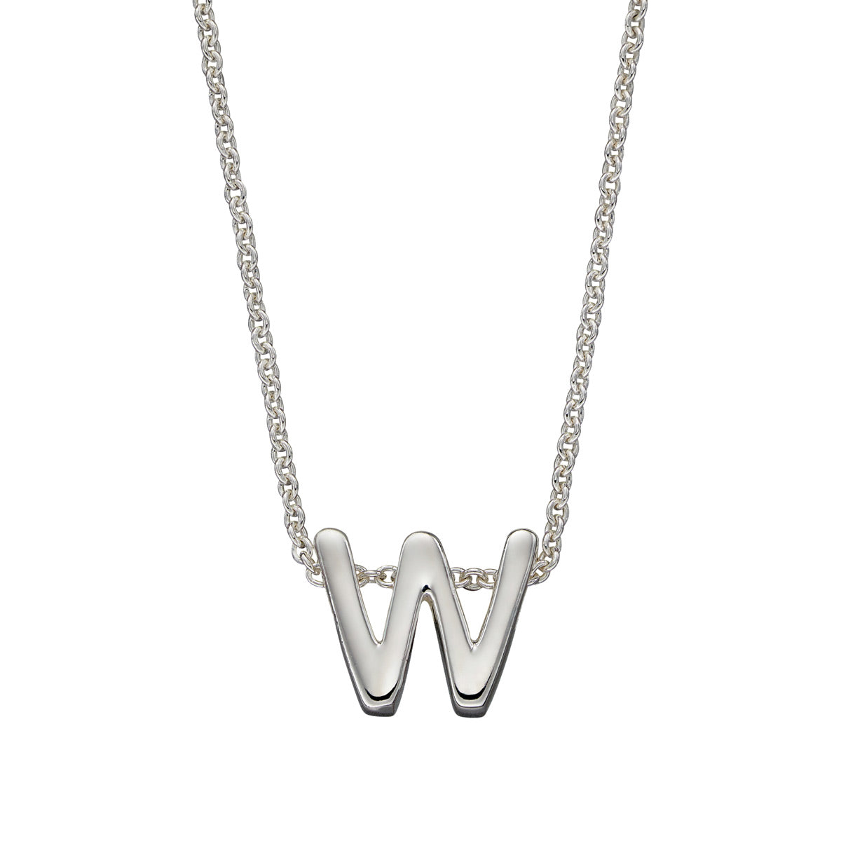 Hopeinen kirjain kaulakoru A-Y