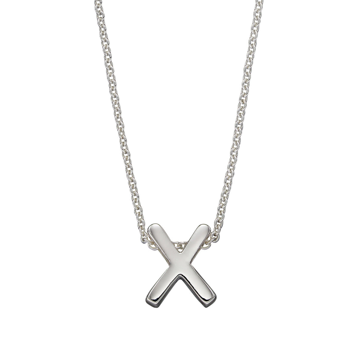 Hopeinen kirjain kaulakoru A-Y