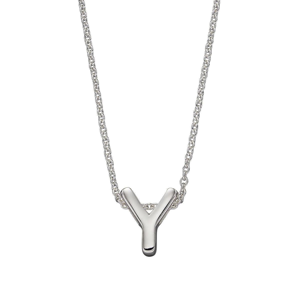 Hopeinen kirjain kaulakoru A-Y