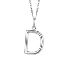 Hopeinen D -kirjain riipus | Taika-korut