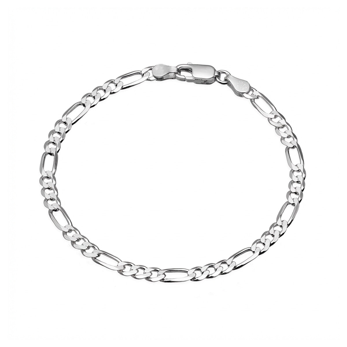 Hopeinen Figaro rannekoru 4 mm | Taika-korut