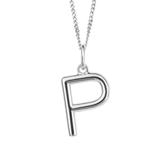 Hopeinen P -kirjain riipus | Taika-korut