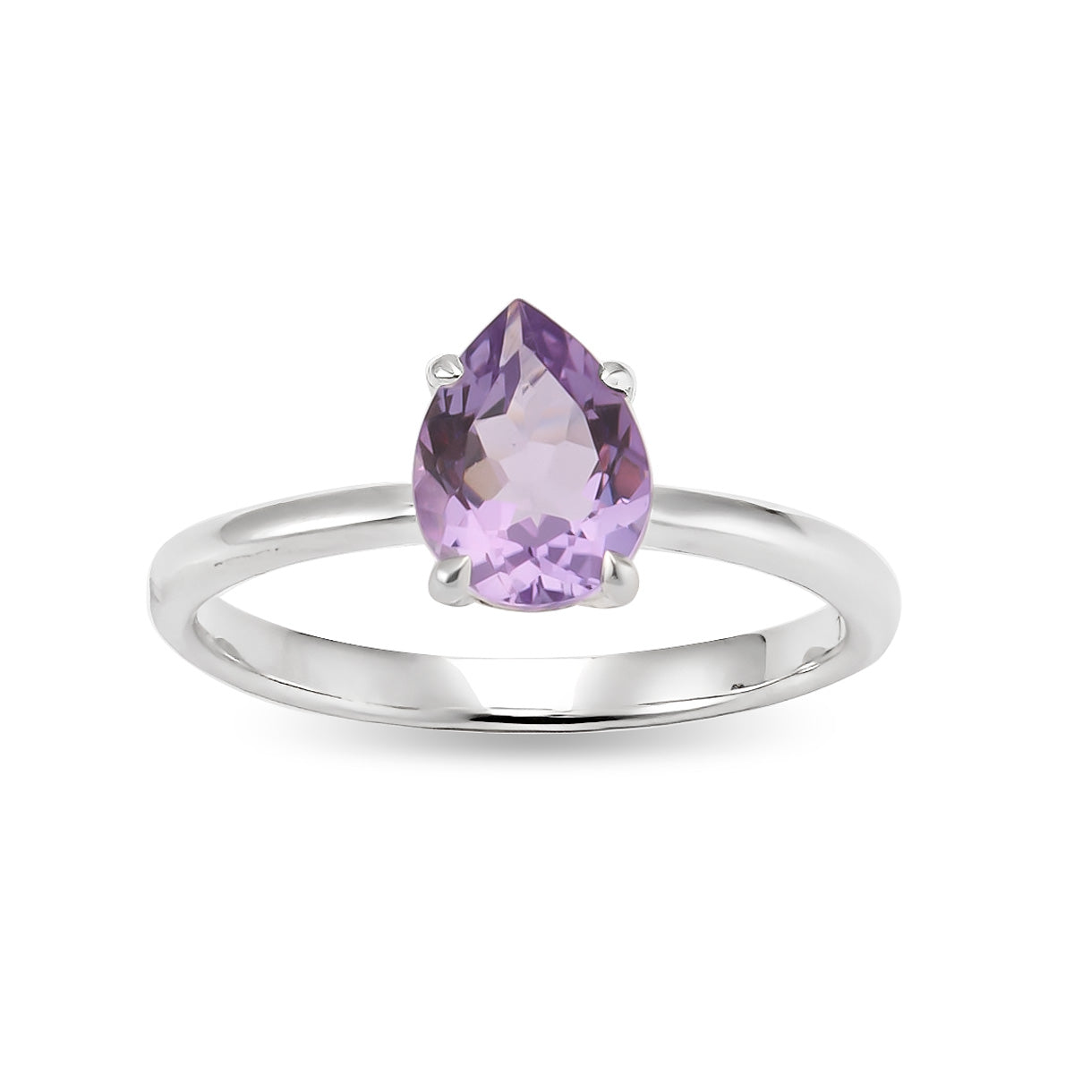 Hopeinen ametisti sormus pisara | Taika-korut