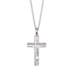 Hopeinen rippiristi kaulakoru | Taika-korut