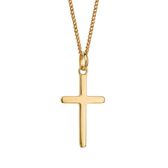 Hopeinen rippiristi kaulakoru kullattu | Taika-korut