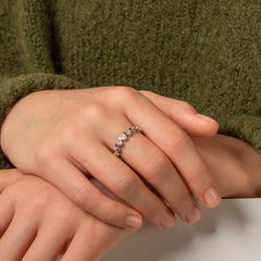 Hopeinen sateenkaari sormus rainbow | Taika-korut