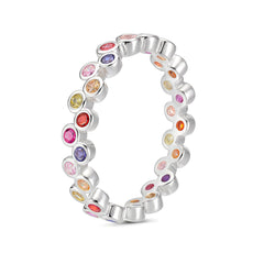 Hopeinen sateenkaari sormus rainbow | Taika-korut