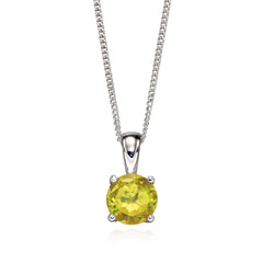 Hopeinen syntymäkivi kaulakoru Elokuu