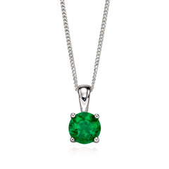 Hopeinen syntymäkivi kaulakoru Toukokuu