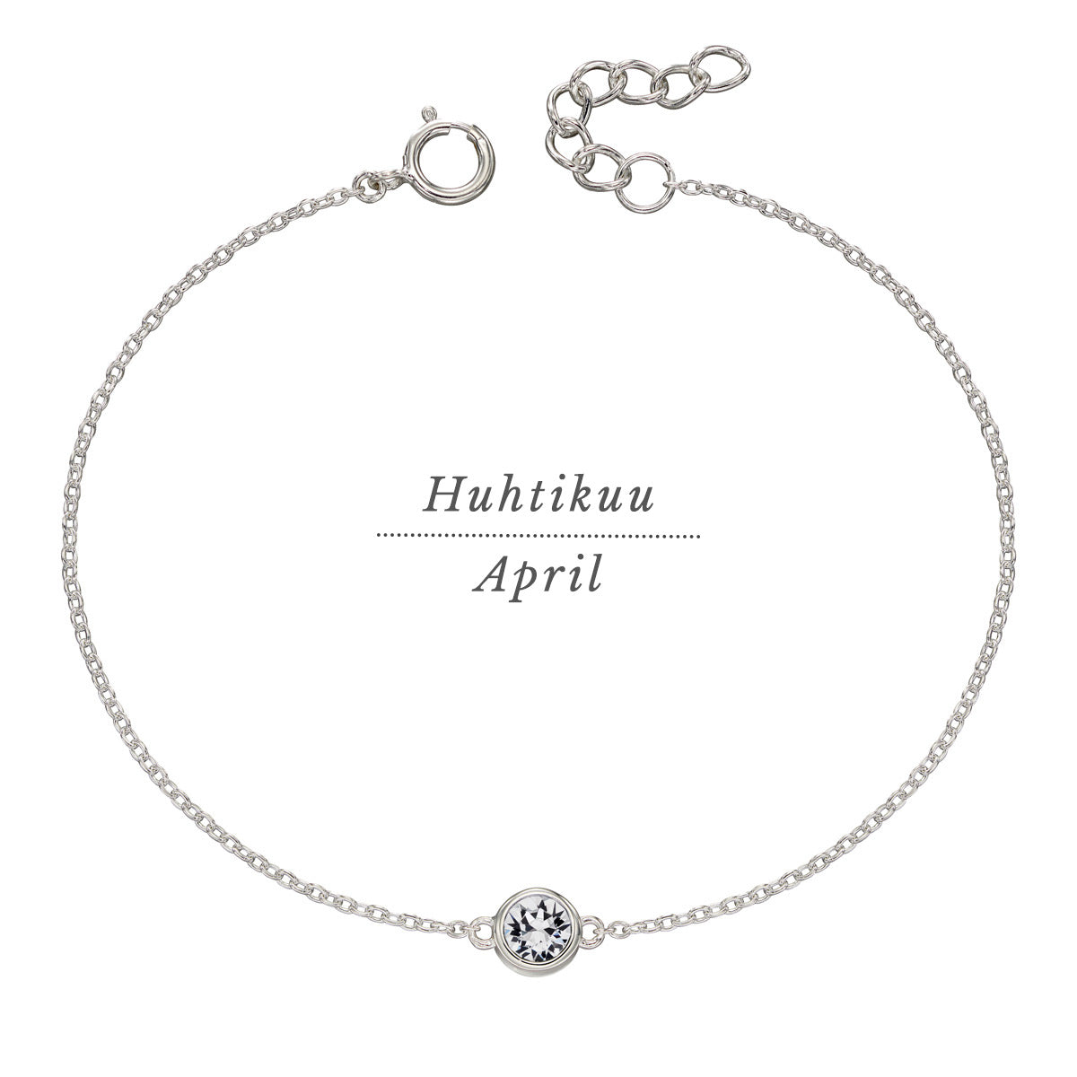 Silver birthstone bracelet