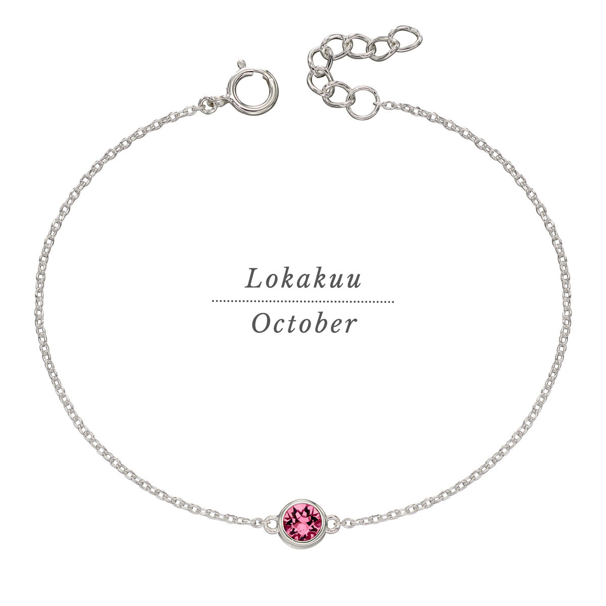 Silver birthstone bracelet