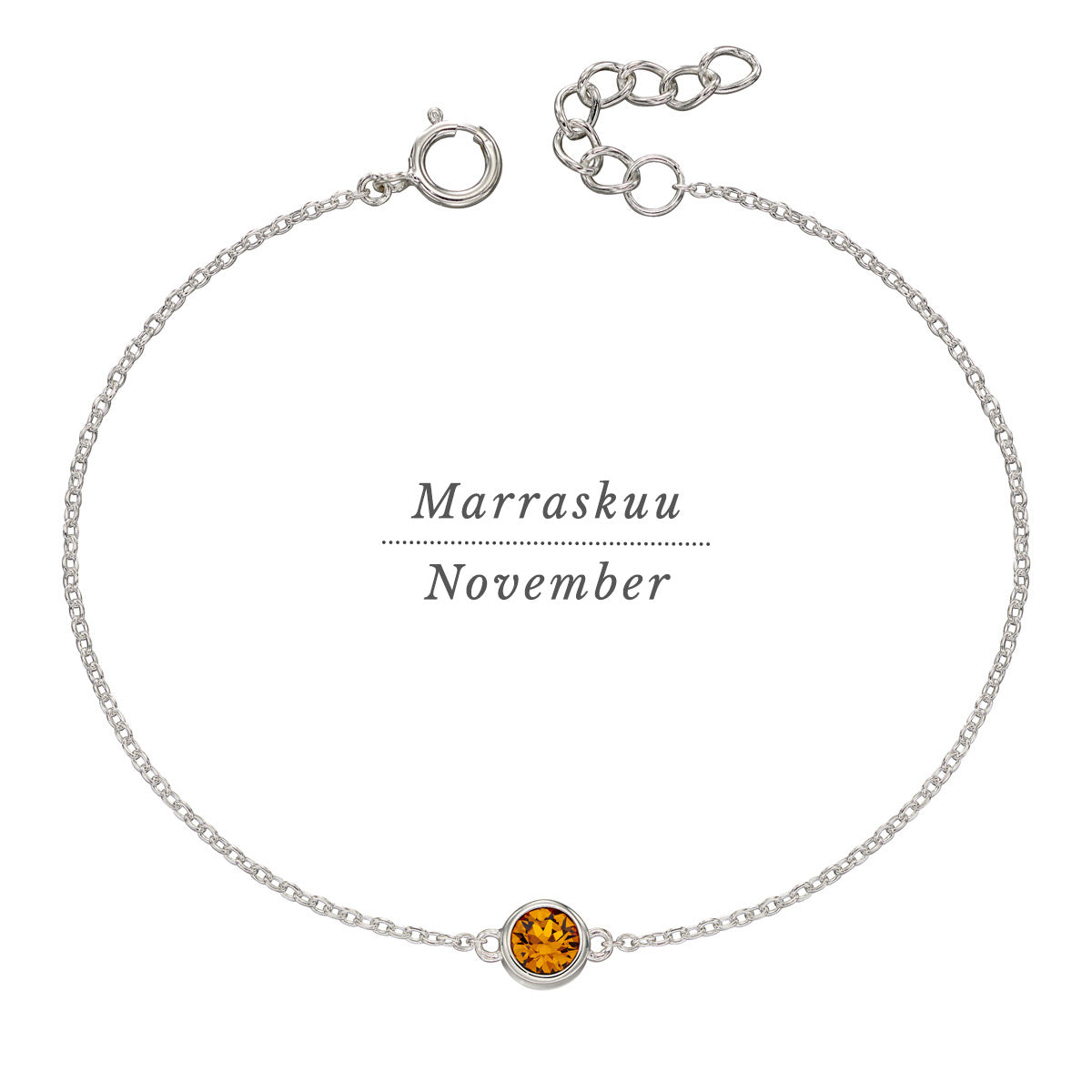 Silver birthstone bracelet