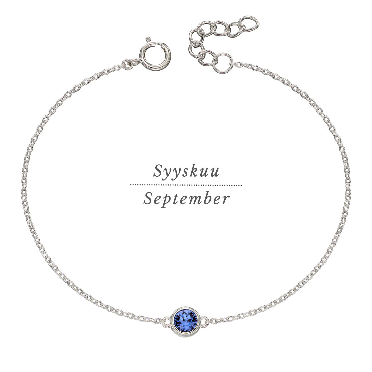 Silver birthstone bracelet