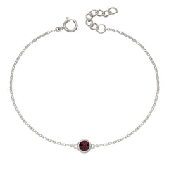 Hopeinen syntymäkivi rannekoru Tammikuu