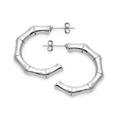 Hopeiset Bamboo korvarenkaat | Taika-korut