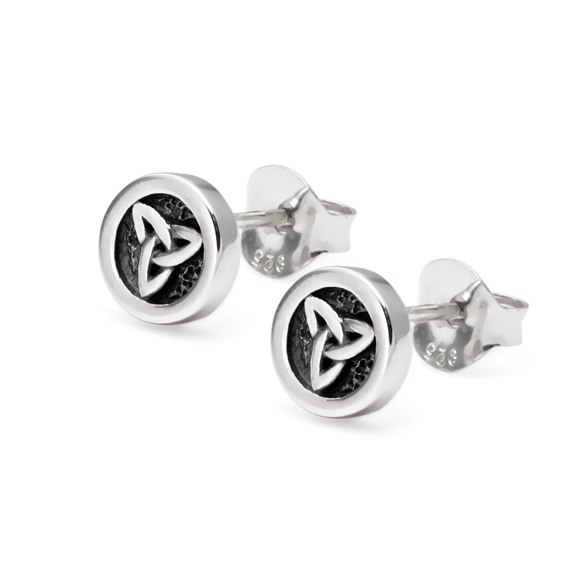 Silver Celtic stud earrings