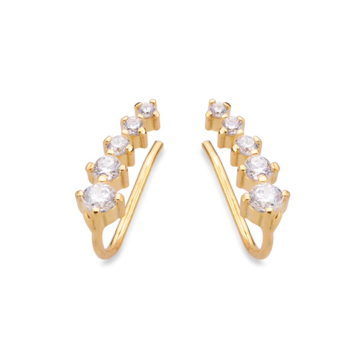 Silver climber earrings gold plated
