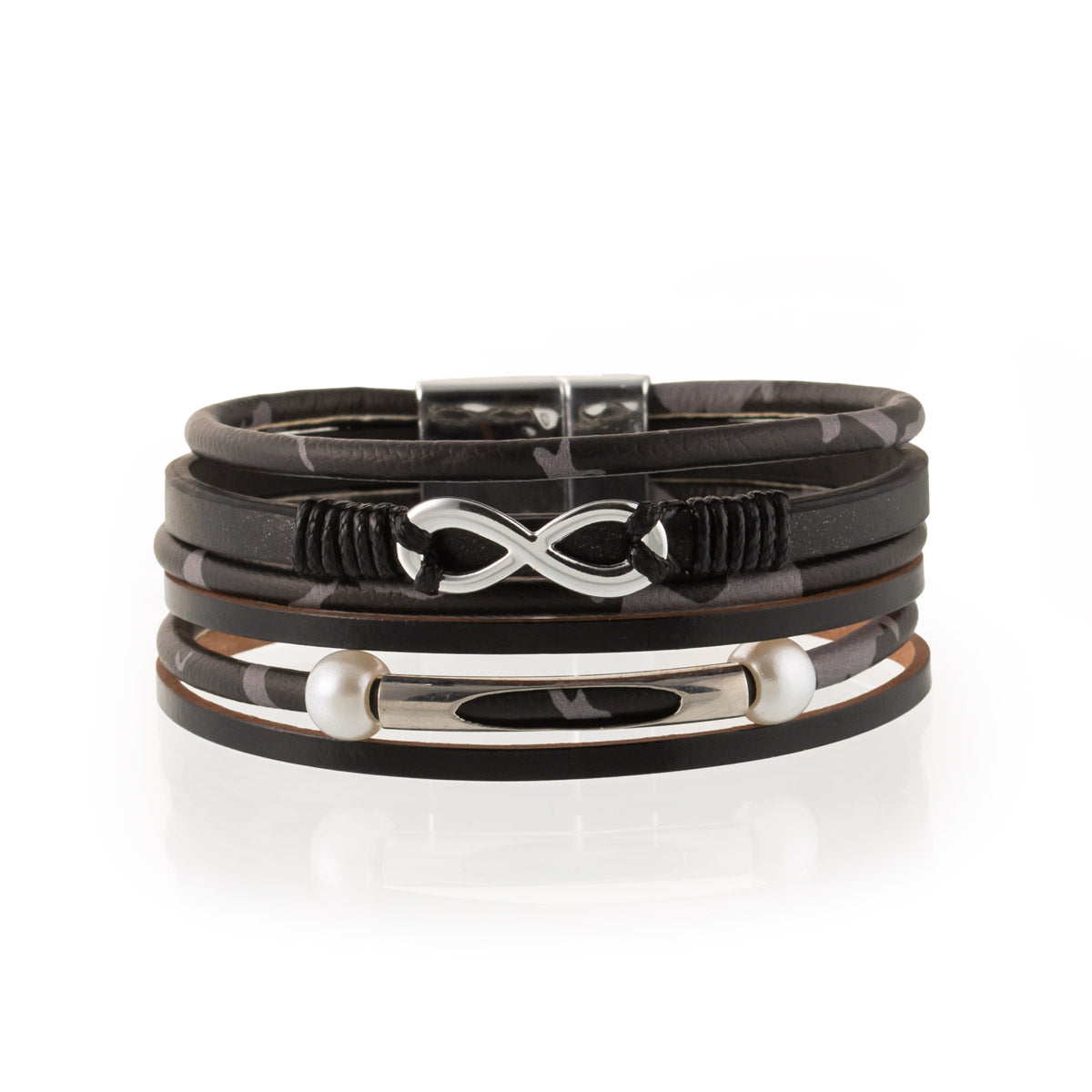 Ikuisuus nahkarannekoru musta | Taika-korut