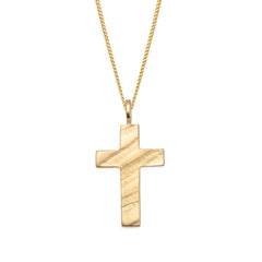 Kultainen risti kaulakoru mattapintainen 20 mm | Taika-korut