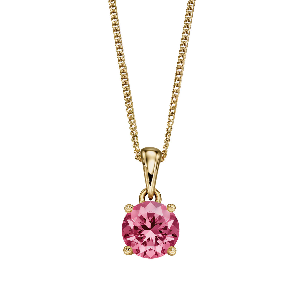Small gold tourmaline necklace, October birthstone