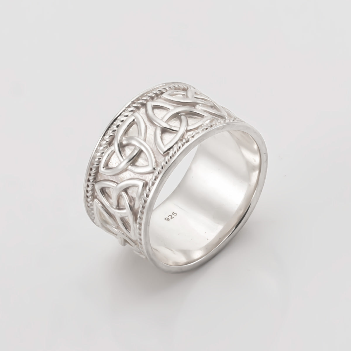 Leveä keltti hopeasormus 18,0 mm