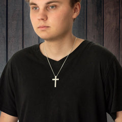 Malli ja hopeinen risti riipus iso | Taika-korut