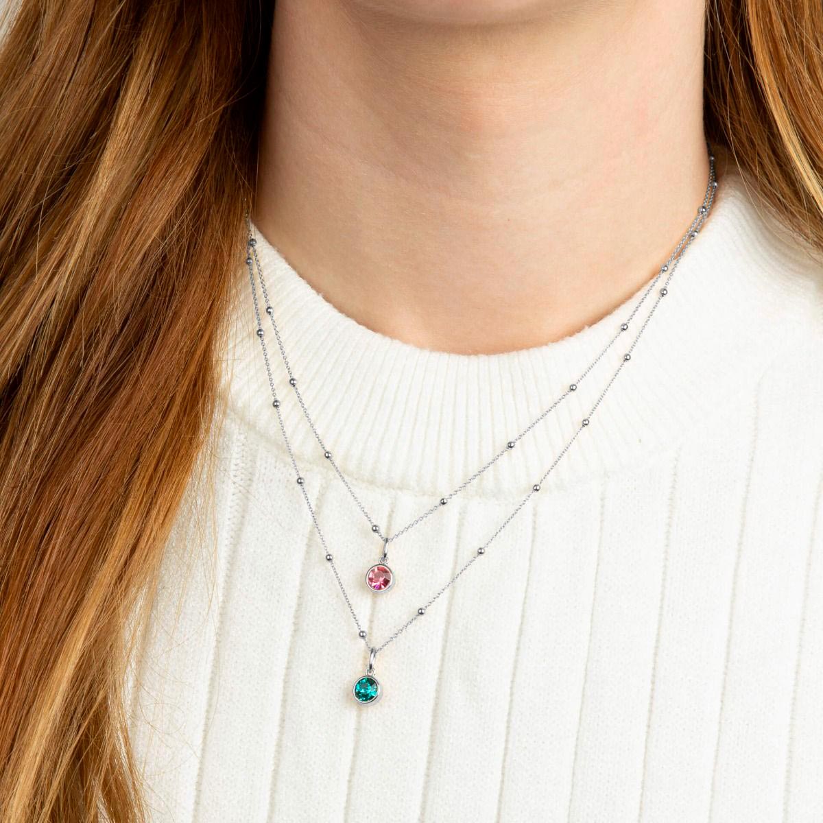 Silver birthstone pendant