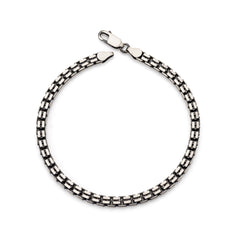 Miesten tumma hopeinen box ranneketju | Taika-korut