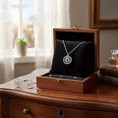 Olet minun aurinko hopeakaulakoru pöydällä