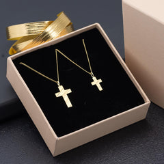 Rasia ja kultainen risti kaulakoru mattapintainen