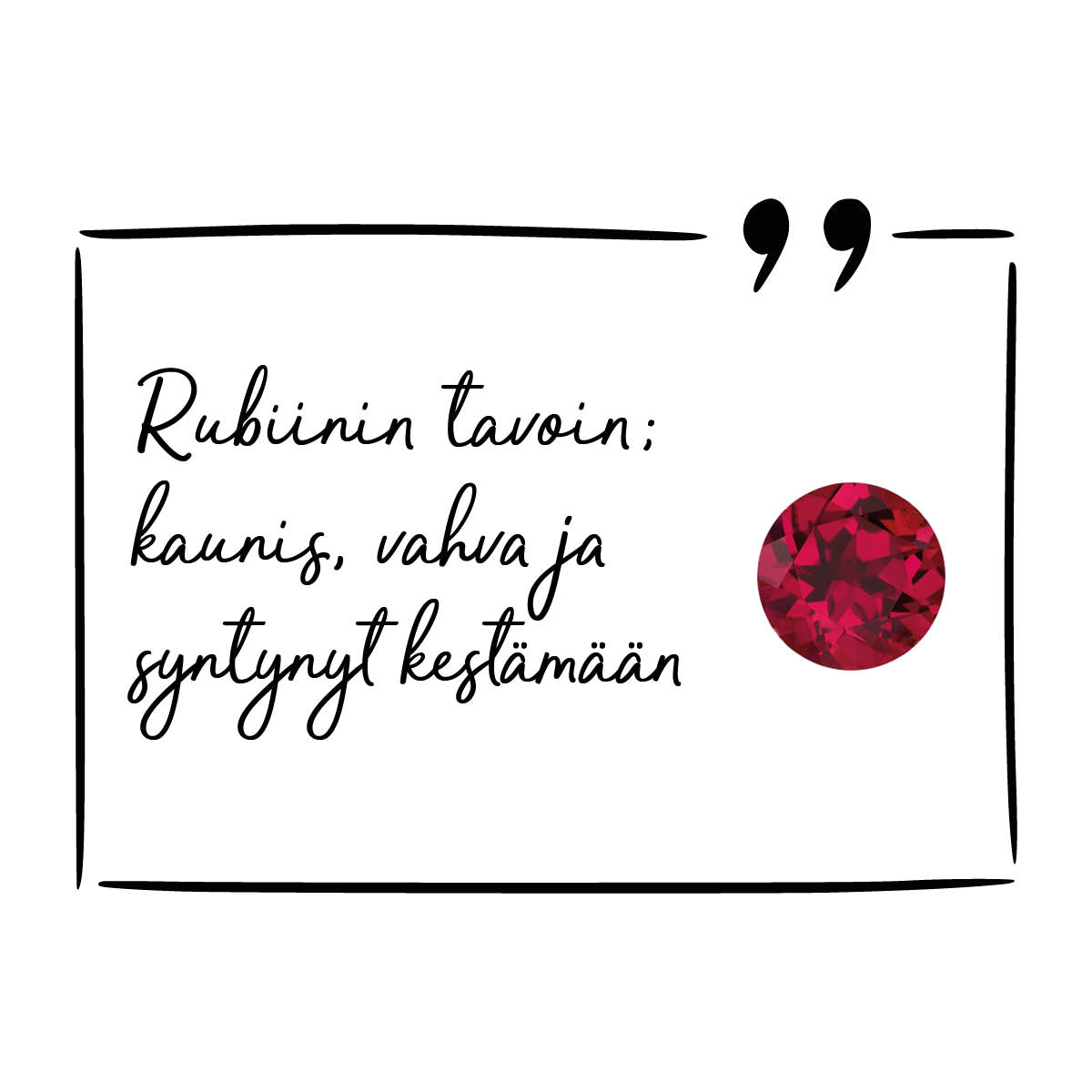Punainen Rubiini riipus hopearunko
