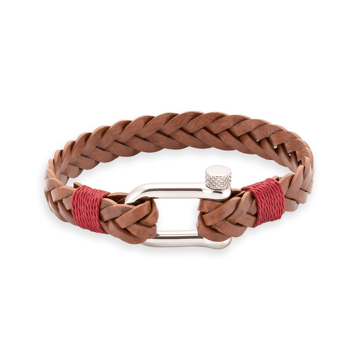 Ruskea nahkarannekoru palmikkokuosilla | Taika-korut