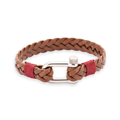 Ruskea nahkarannekoru palmikkokuosilla | Taika-korut