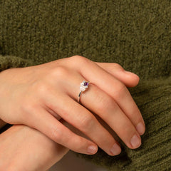 Ruusukvartsi-ametisti hopeasormus | Taika-korut