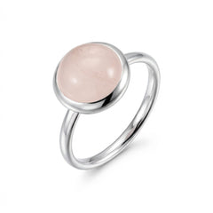 Vaaleanpunainen ruusukvartsi hopeasormus | Taika-korut