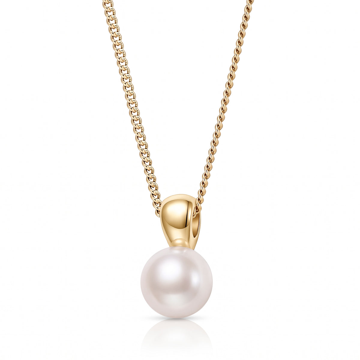 Delicate gold plated silver necklace with freshwater pearl