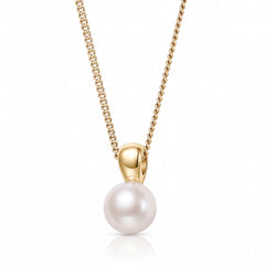 Delicate gold plated silver necklace with freshwater pearl