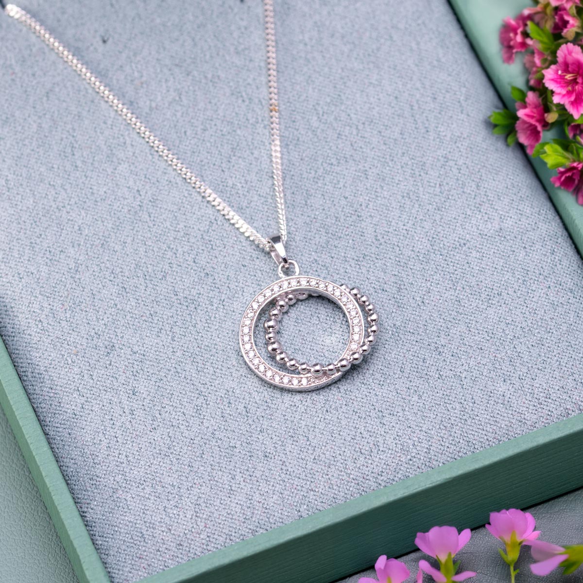 Made for Each Other Silver Necklace