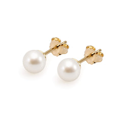 Kultaiset helmikorvakorut 6 mm