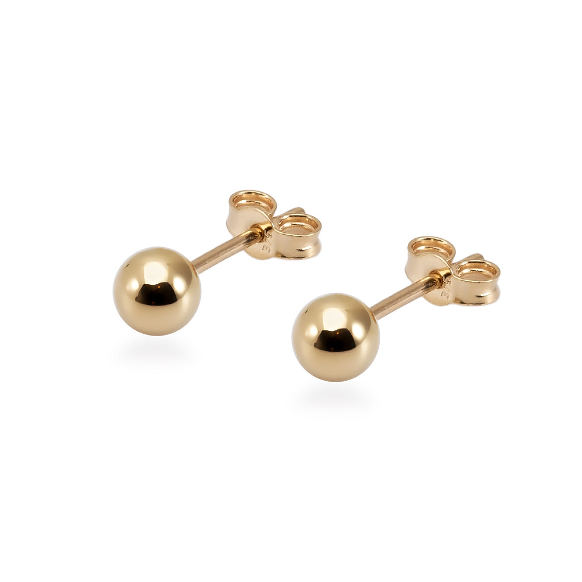 Pienet kultaiset pallokorvakorut 4 mm | Taika-korut