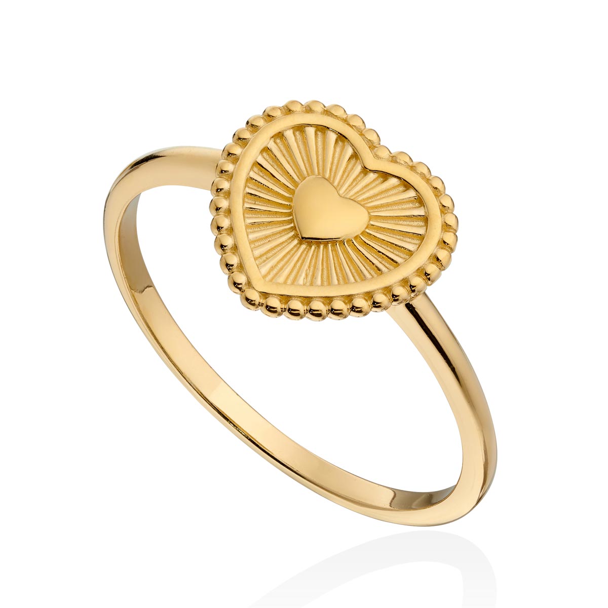 Rakastava sydän sormus kulta