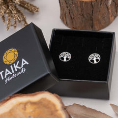 Rasia ja hopeiset elämänpuu korvakorut