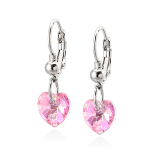 Swarovski korvakorut sydän vaaleanpunainen