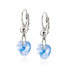 Swarovski korvakorut sydän vaaleansininen